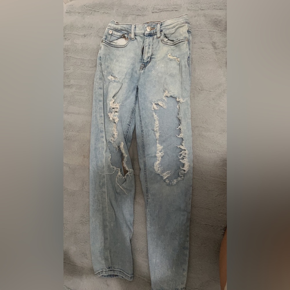 light wash mom jeans,size0